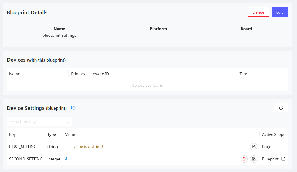 Listing Blueprint-level settings