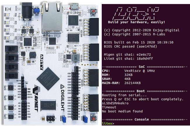 LiteX SoC with VexRiscV softcore CPU!